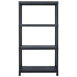 vidaXL Scaffali 2 pz 60x30x138 cm Nero in Plastica