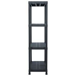 vidaXL Scaffali 2 pz 60x30x138 cm Nero in Plastica