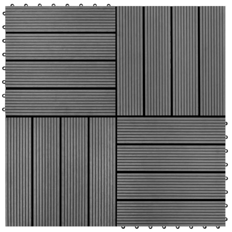 vidaXL Piastrelle per Decking 22 pz 30x30cm 2mq in WPC Grigio