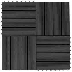 vidaXL Piastrelle per Decking 22 pz 30x30cm 2mq in WPC Nero