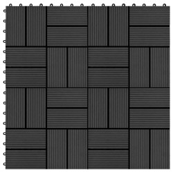 vidaXL Piastrelle per Decking 22 pz 30x30cm 2mq in WPC Nero