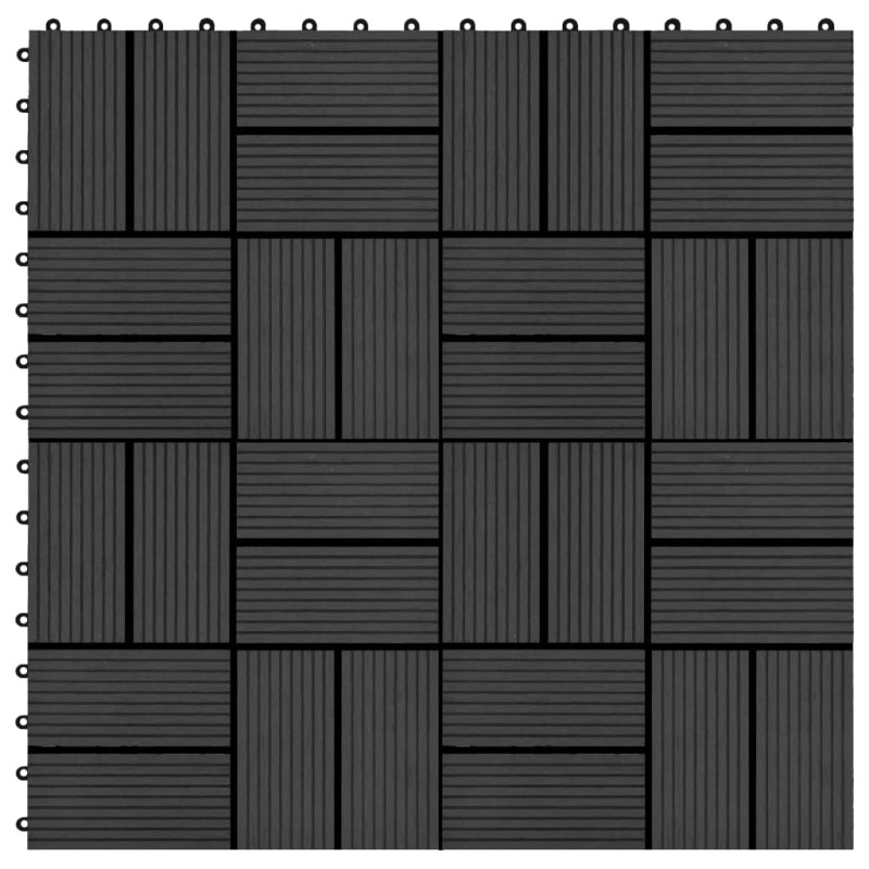 vidaXL Piastrelle per Decking 22 pz 30x30cm 2mq in WPC Nero