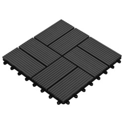 vidaXL Piastrelle per Decking 22 pz 30x30cm 2mq in WPC Nero