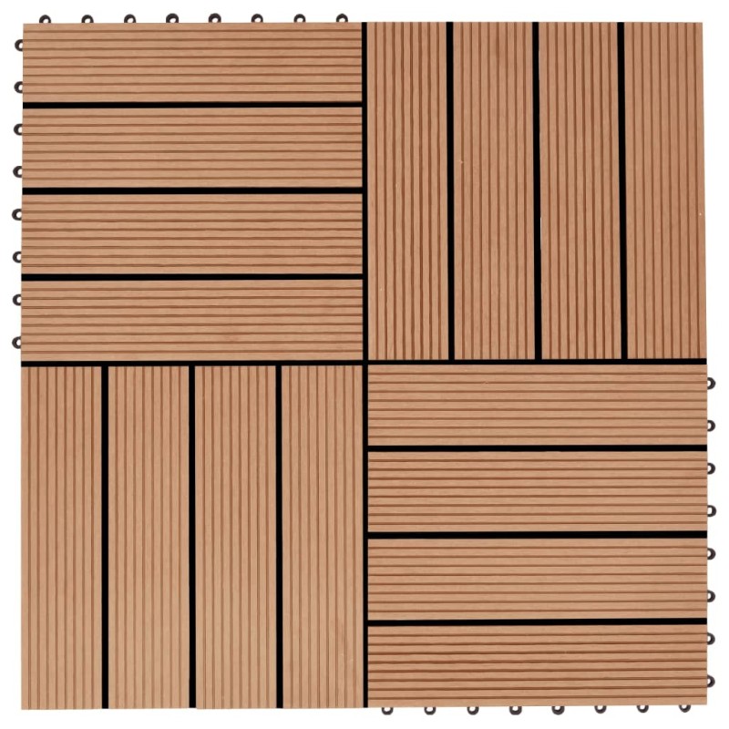 vidaXL Piastrelle per Decking 22 pz 30x30cm 2mq in WPC Colore Teak