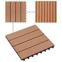 vidaXL Piastrelle per Decking 22 pz 30x30cm 2mq in WPC Colore Teak