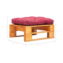 vidaXL Divano da Giardino a Pallet e Cuscino Rosso Legno Marrone Miele