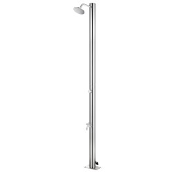 vidaXL Doccia da Giardino con Base Grigia 220 cm in Acciaio Inox