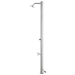 vidaXL Doccia da Giardino con Base Grigia 220 cm in Acciaio Inox