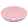 vidaXL Lavandino Lusso Ovale Rosa Opaco 40x33 cm in Ceramica