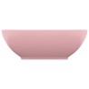 vidaXL Lavandino Lusso Ovale Rosa Opaco 40x33 cm in Ceramica