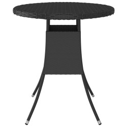 vidaXL Tavolo da Giardino Nero 70x70x73 cm in Polyrattan