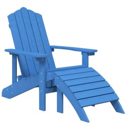    Sedie Giardino Adirondack 2 pz con Poggiapiedi HDPE Blu Acqua