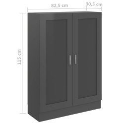 Libreria Grigio Lucido 82,5x30,5x115 cm in Truciolato