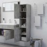 vidaXL Armadio da Bagno Grigio Cemento 30x30x130 cm in Truciolato