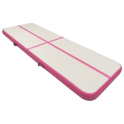 vidaXL Tappetino Ginnastica Gonfiabile con Pompa 400x100x20cm PVC Rosa