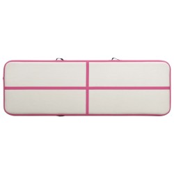 vidaXL Tappetino Ginnastica Gonfiabile con Pompa 400x100x20cm PVC Rosa