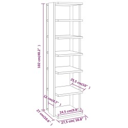 vidaXL Scarpiere 2 pz Rovere Fumo 27,5x27x102 cm in Legno Ingegnerizzato