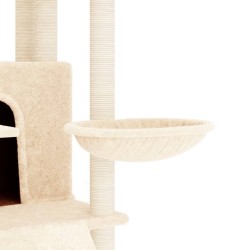 vidaXL Albero per Gatti con Tiragraffi in Sisal Crema 154 cm