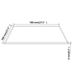 Piano Tavolo in Vetro Temperato Quadrato 700x700 mm