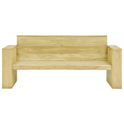 Panca da Giardino e Cuscini Grigi 179cm Legno Pino Impregnato