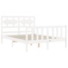 vidaXL Giroletto con Testiera Bianco 4FT Small Double Legno Massello