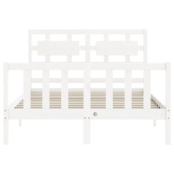 vidaXL Giroletto con Testiera Bianco 4FT Small Double Legno Massello