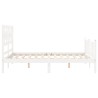 vidaXL Giroletto con Testiera Bianco 4FT Small Double Legno Massello