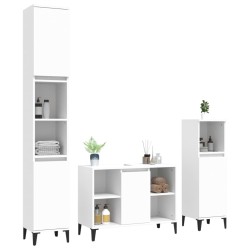 vidaXL Set Mobili da Bagno 3 pz Bianco in Legno Ingegnerizzato