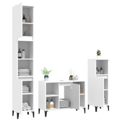 vidaXL Set Mobili da Bagno 3 pz Bianco in Legno Ingegnerizzato