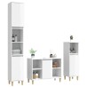 Set Mobili da Bagno 3 pz Bianco Lucido in Legno Ingegnerizzato