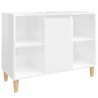 Set Mobili da Bagno 3 pz Bianco Lucido in Legno Ingegnerizzato