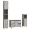 Set Mobili da Bagno 3 pz Grigio Sonoma in Legno Ingegnerizzato