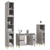 Set Mobili da Bagno 3 pz Grigio Sonoma in Legno Ingegnerizzato