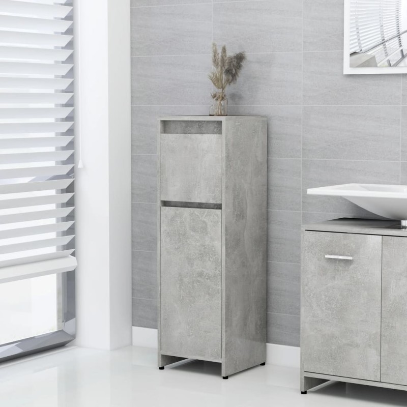 vidaXL Armadio da Bagno Grigio Cemento 30x30x95 cm in Truciolato