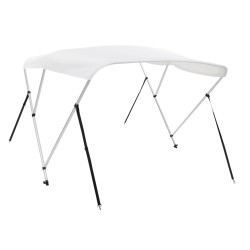 vidaXL Bimini di Prua con Tendalino a 3 Archi Bianco 183x196x137 cm