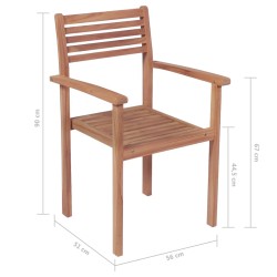    Sedie da Giardino 4 pz con Cuscini Blu Massello di Teak