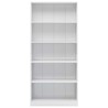 vidaXL Libreria a 5 Ripiani Bianco Lucido 80x24x175 cm in Truciolato