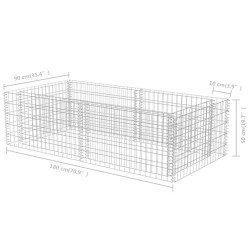 vidaXL Gabbione Fioriera in Acciaio Zincato 180x90x50 cm