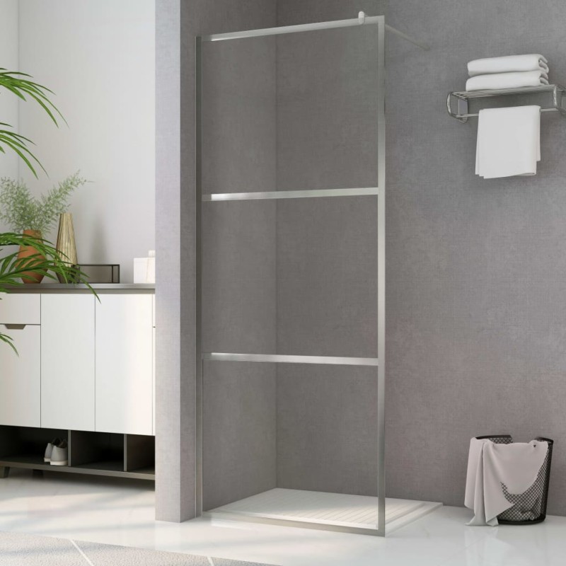 vidaXL Parete per Doccia Walk-in in Vetro Trasparente ESG 100x195 cm