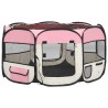 vidaXL Box per Cani Pieghevole con Borsa Trasporto Rosa 125x125x61 cm