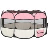 vidaXL Box per Cani Pieghevole con Borsa Trasporto Rosa 125x125x61 cm