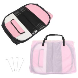 vidaXL Box per Cani Pieghevole con Borsa Trasporto Rosa 125x125x61 cm