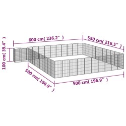 vidaXL Box Cani 46 Pannelli Nero 50x100 cm Acciaio Verniciato Polvere