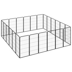 vidaXL Box Cani 24 Pannelli Nero 50x100 cm Acciaio Verniciato Polvere