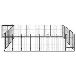 vidaXL Box Cani 38 Pannelli Nero 50x100 cm Acciaio Verniciato Polvere