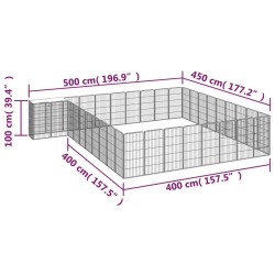 vidaXL Box Cani 38 Pannelli Nero 50x100 cm Acciaio Verniciato Polvere