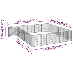 vidaXL Box Cani 42 Pannelli Nero 50x100 cm Acciaio Verniciato Polvere