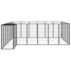 vidaXL Box Cani 26 Pannelli Nero 50x100 cm Acciaio Verniciato Polvere