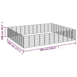 vidaXL Box Cani 40 Pannelli Nero 50x100 cm Acciaio Verniciato Polvere