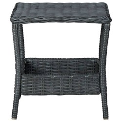 vidaXL Tavolo da Giardino Grigio Scuro 45x45x46,5 cm in Polyrattan